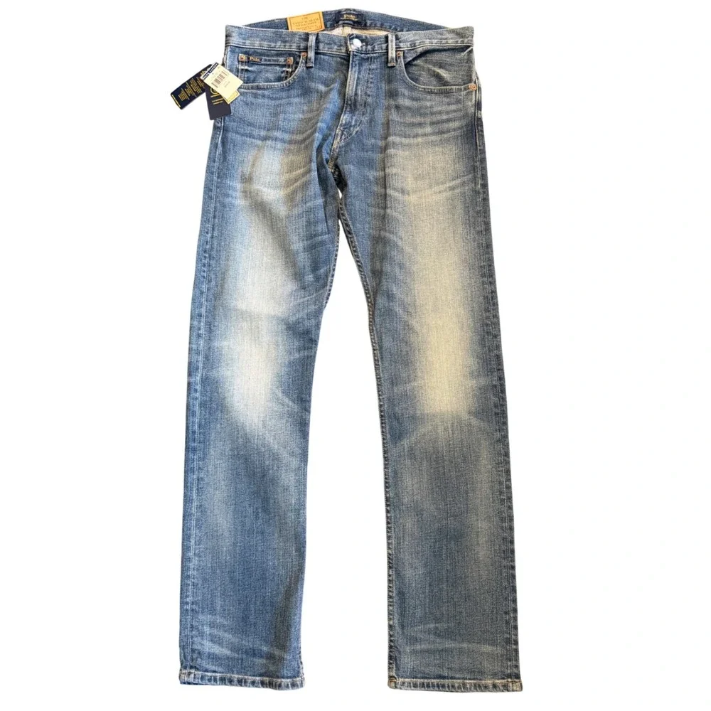 Polo Ralph Lauren Varick Slim Straight Performance Denim Blue Jeans 32x34 NWT